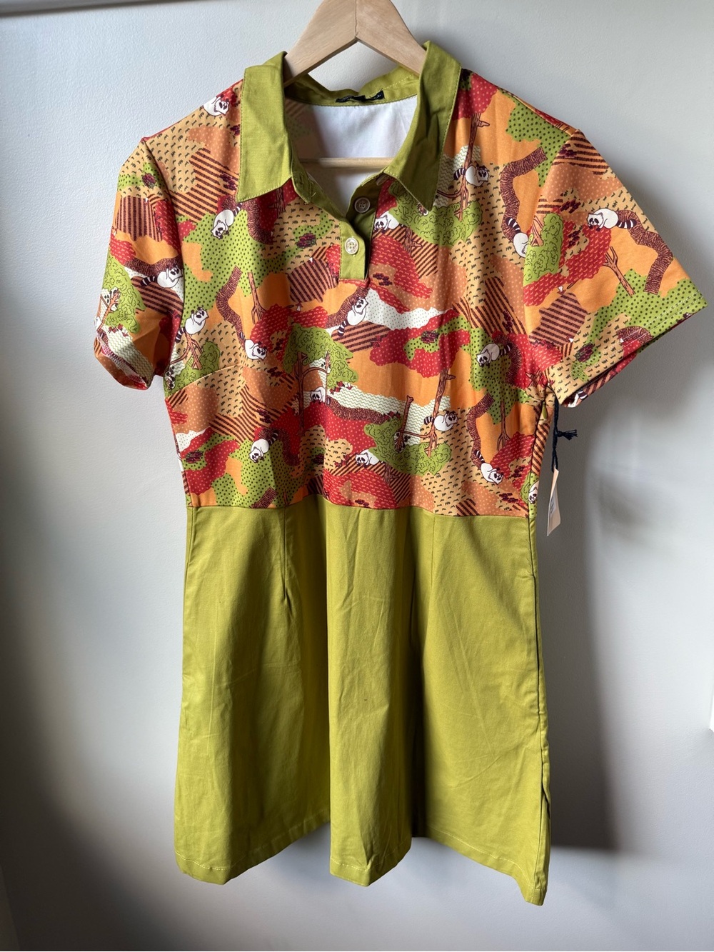 NWT SMAK PARLOUR Unique Vintage Raccoon Park Dress Quirky Twee Whimsy Retro XL
